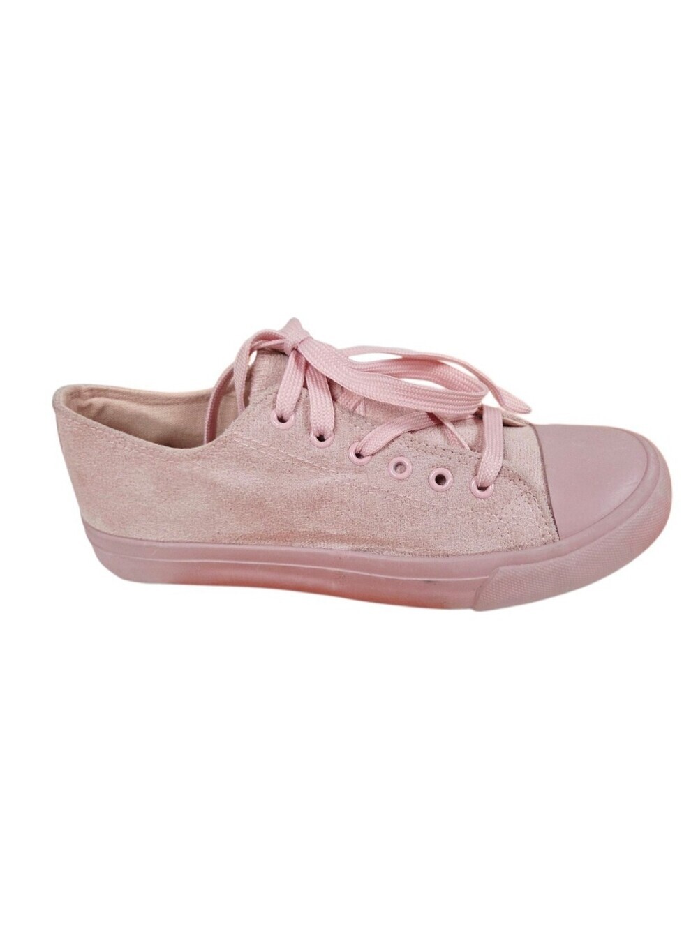 Women's Pink Suede Low-Top Lace-Up Sneakers 8.5 New